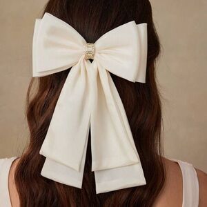 Veloura Oversized Bow Hair Clip | Elegant Ribbon Barrette | Cute Bow Clip Women